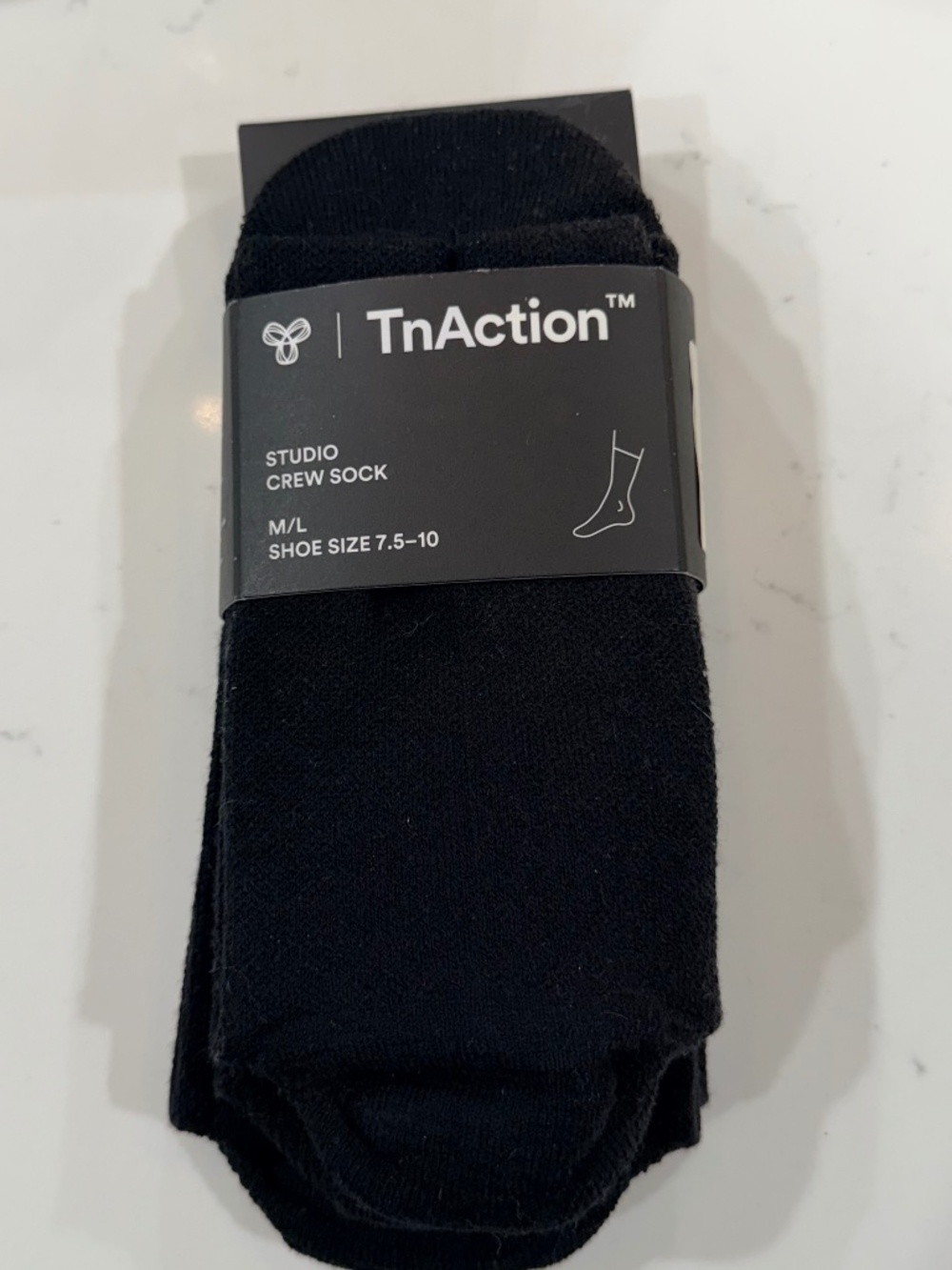 NEW TnAction Studio Crew Socks Size M/L in Black from Aritzia